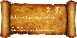 Károlyi Gracián névjegykártya